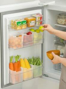 1/3/6件透明冰箱收納盒，透明塑料食品儲存容器，可堆疊廚房儲藏室收納盒，適用水果蔬菜肉類零食飲料調味料餐具，櫥櫃冰箱檯面居家辦公室公寓必需品 - 彩色 - 查看 9