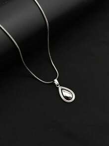 1 chiếc dây chuyền mặt dây hình giọt nước và hình thoi hình học mạ vàng 18K bằng thép không gỉ, kiểu dáng độc đáo và thanh lịch theo phong cách Châu Âu và Mỹ. - Nhiều màu - Xem 6