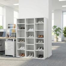 シューズラック スチール製 3列6段 18足収納可能 可動棚 幅90cm*奥行35cm*高さ119cm 簡単組立 転倒防止 頑丈 靴箱 下駄箱 靴入れ オフィス収納 業務用 事務所/会社/店舗/病院/学校/更衣室対応 ホワイト - ホワイト + スチール1 - チェックする 9
