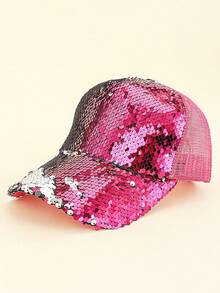 1 pièce Casquette de baseball en maille pailletée respirante pour femmes, casquette de soleil pour randonnée en plein air - Multicolore - Voir 4