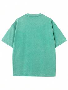 Disney Official Authorization | 100% Washed Cotton Vintage Short-Sleeve T-Shirt. Printed With Patterns Of Mickey Mouse, Minnie Mouse, Donald Duck, Daisy Duck, Goofy And Pluto. Designed With A Unisex Loose Cut For Universal Wear, It Suits Disney Fans Of All Ages And Is A Perfect Pick For Vacations, Trips And Daily Casual Outfits. - 綠色 - 查看 2