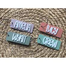 Personalized Acrylic Name Keychain, Customized Acrylic Name Tag For Bags, Lunchbox, Diaper Bag, Vintage Style Name Customization, Cute Gift Accessories - C-name Iron Ring Keychain - View 7