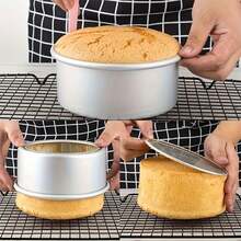 4/6/8/10 Inch Round Cake Mold - With Removable Bottom, Anodized Aluminum, Wear-Resistant, Scratch-Resistant, High-Temperature Resistant, Easy Release, Reusable, Suitable For Kitchen Baking Multi-Layer Cakes, Mousse Cakes, Cheesecake Baking Pans, Suitable For Eid Al-Adha, Ramadan, Eid Al-Fitr, Christmas, Halloween, Valentine's Day, New Year, Wedding, Birthday And Other Holiday Kitchen Baking Accessories - Silver - View 8