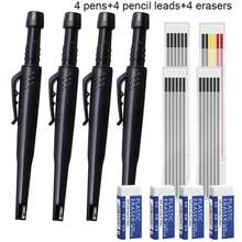 Bộ bút chì thợ mộc chất lượng cao, đầu bút dài 40mm tích hợp gọt bút chì, mũi dài và hộp đựng bảo vệ, thích hợp cho việc làm đồ nội thất, xây dựng và những người đam mê DIY. - Nhiều màu - Xem 13