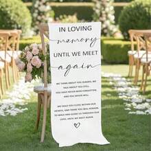 In Loving Memory Until We Meet Again Wedding Chair Sign White Linen Reserved Memorial Wedding Chair Sign Save A Seat For Someone In Heaven Reserved Seating Signs For Weddings Party 50x15 Inch-A15 - 直到我們再相會 2 - 查看 6