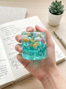 透明海洋風捏捏樂紓壓玩具，柔軟彈性TPR慢回彈紓壓指尖玩具，可愛手持式焦慮緩解小工具，精緻桌面擺飾，適合兒童與青少年的派對節日禮物，熱門感官玩具 - 彩色 - 查看 10