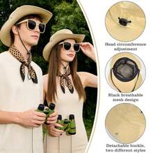 5 Pcs Safari Costume Accessories Set For Women Adult Zoo Keeper Outfit For Halloween Cosplay Safari Themed Party Rave Daily Use - như hình - Xem 6