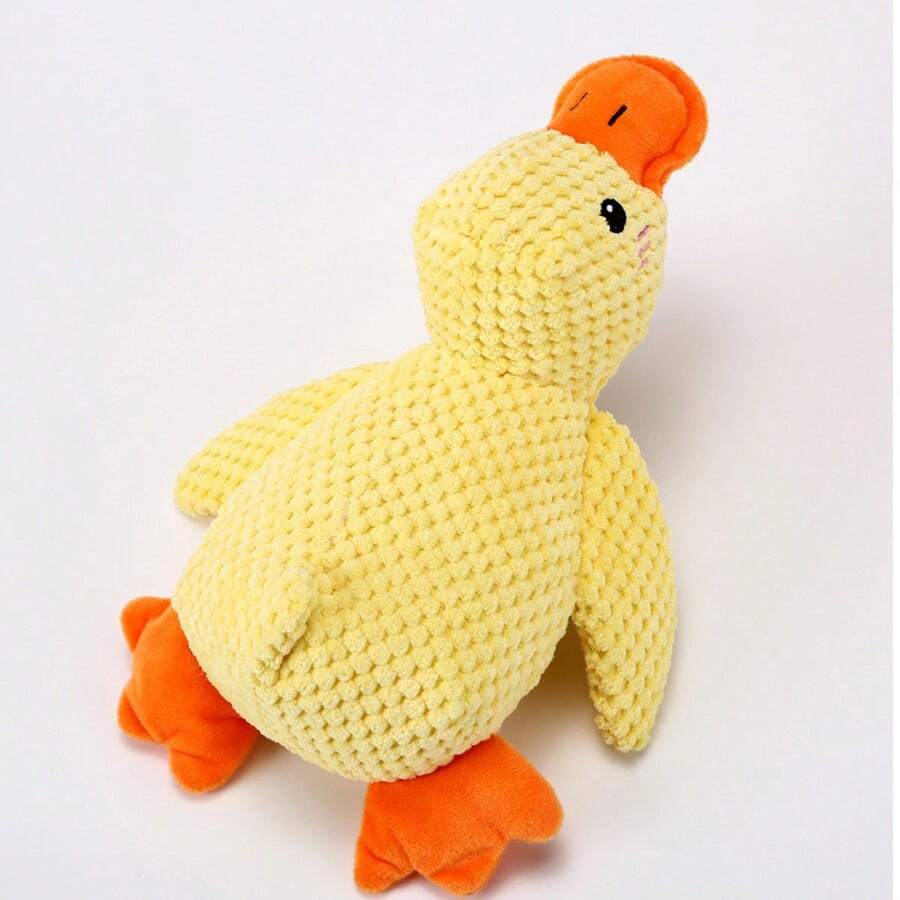 Đồ chơi gặm hình vịt con bằng vải nhung mềm mại, có tiếng kêu, đồ chơi bền chắc giúp giảm đau khi mọc răng cho chó nhỏ và vừa. - Nhiều màu - Xem 1