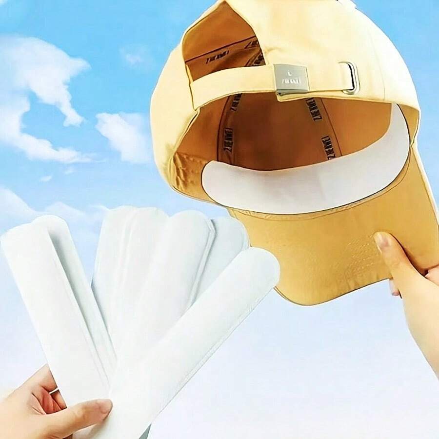 10pcs/Set Disposable Sweat Absorbing Pads | Visor Sweat Pads | Collar Protectors | Sports Dirt-Proof Essentials | Shirt Collar Sweat Pads | Hat Sweatband Liners | Reusable Portable Sweat Absorbers | Visor & Collar Sweat & Stain Protectors