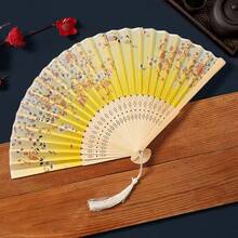 1 chiếc quạt xếp kiểu Trung Quốc, quạt truyền thống Trung Quốc dùng cho múa, mặc Hanfu và sườn xám mùa hè, thiết kế tranh thủy mặc. - Nhiều màu - Xem 7
