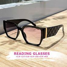 Women's Fashion Reading Glasses, Suitable For 100-400 Diopters - Quilted Temple Protection, Unisex Fashion Reading Glasses - Black - View 6