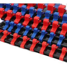 6PCS Drive Socket Organizer Holder, Heavy Duty Socket Rail For 1/4in 3/8in 1/2in SAE And Metric Shallow Deep Sockets, With Removable Clips For Garage Workshop Tool - A - View 6