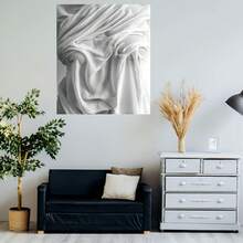 Póster plano 2D, 1 pieza, de tela plisada moderna y minimalista - Elegante, adecuado para decoración de sala de estar, dormitorio, oficina - Pintura en lienzo sin marco para espacios contemporáneos, neutro para decoración de cafetería, plano 2D - Enmarcado - Ver 5