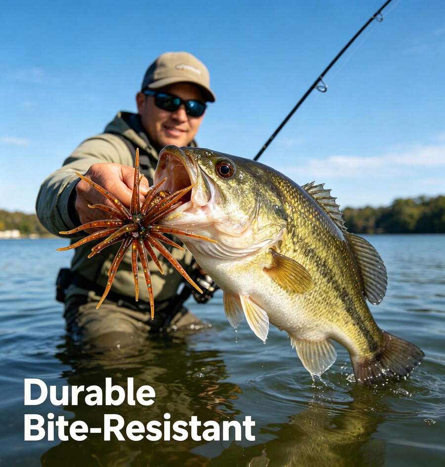 Bit-Resistant Sea Urchin Soft Bait | An Essential Tool For Bass Fishing. Floating Sea Urchin Bait: Withstands Every Bite, Catching More Bass. Extreme Durability + Irresistible Action: Your New Top Choice For Bass Bait.