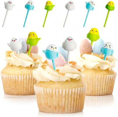 18pcs Cute Animal Picks For Kids Bird Shaped Fruit Skewers For Lunch Box Bento Box Decoration Reusable Toddler Toothpicks For Party Snack