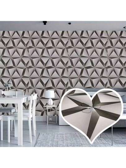 1 Roll Retro Geometric Vinyl Wallpaper, Self-Adhesive Removable Rhombus Wall Covering, Suitable For Bathroom, Kitchen And Cabinet Decoration, 45CM*100/300/500CM