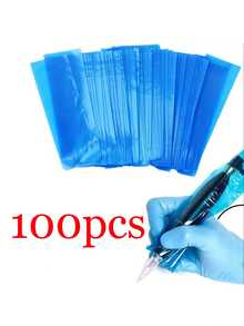 100pcs Tattoo Pen Sleeves, Disposable Tattoo Pen Sleeves Bags, Cleaning Isolation Tattoo Pen Power Cord, Tattoo Kit Tattoo Supplies, Tattoo Machine Gun Accessories - View 11