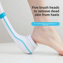 Multi-Functional Waterproof Electric Shower Brush, Shower Massage Device, Fully Automatic Charging, Making Showering More Convenient And Comfortable. Combines Cleaning, Massage, And Exfoliation Functions; Back Massage Mud For Full-Body Shower. Fully Automatic Waterproof Lazy Back Brush. - White - View 7
