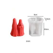 Khuôn làm nến hình cô dâu chú rể ma quỷ Halloween, khuôn silicon làm giá đỡ nến hình váy cưới, búp bê ma, bộ xương, phù thủy. - bóng ma - Xem 2