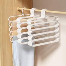5/3/1 Pcs Multi-Functional Plastic Storage Rack, Wardrobe Clothes Organizer Rack, 5-Tier Pants Rack, Scarf Rack, Hair Accessory Rack, Upgraded Thicker Version, More Durable, Wardrobe Pants Hanger, Scarf & Tie Organizer Hook, Home Decor, Room Decor, Household Storage Product - Multicolor - View 2