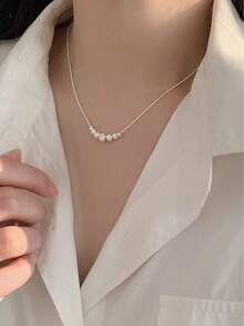 1 pieza Elegante joyería de mujer, Collar de cadena de serpiente texturizada de plata 925, diseño minimalista adecuado para uso diario, regalo - #1 - Ver 8