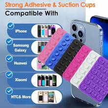 Bộ 5 ốp lưng điện thoại silicon có đế hút chân không kèm giá đỡ có thể tháo rời, độ bám dính chắc chắn hơn, tương thích với điện thoại Apple và Android, giá đỡ chụp ảnh tự sướng và quay video rảnh tay, màu hồng nhạt. - Nhiều màu - Xem 8
