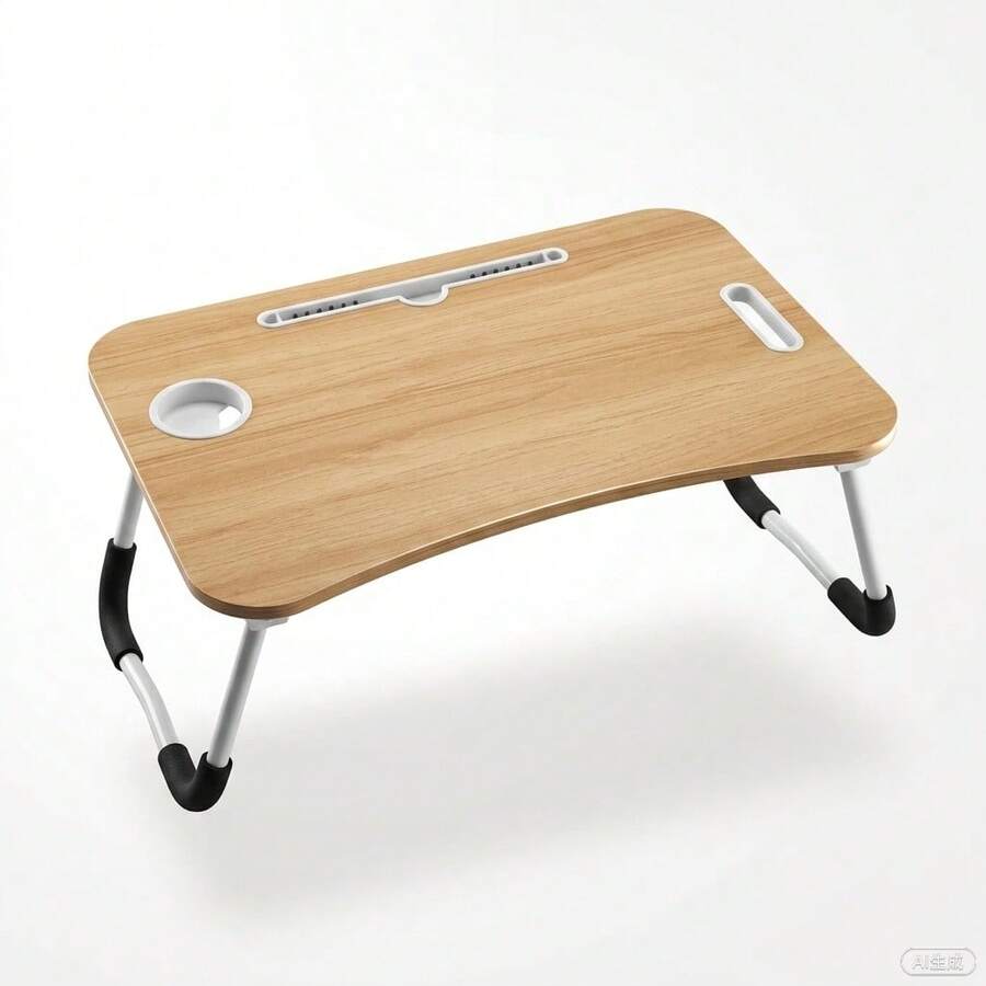 Mesa Bandeja Plegable Multifuncional, Antideslizante, para Cama, Sofá y Piso, Ideal para Desayuno y Trabajo - Maple - Ver 1