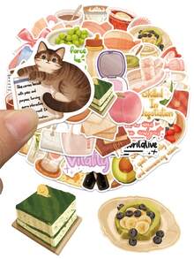 50Pcs Exquisite Daily Life Stickers Minimalist Elegant Lifestyle Vinyl Decal Chic Modern Simple Aesthetic Sticker For Journal Notebook Laptop Phone Water Bottle Home Office Coffee Bar Personal Scene Stylish Decoration Scrapbook Supplies Scrapbooking - 1 Set - View 3