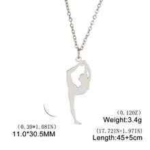 LIKGREAT Mới về Dây chuyền thể dục nghệ thuật bằng thép không gỉ, mặt dây chuyền thể thao dành cho nữ, vòng cổ thể dục dụng cụ, trang sức đội tuyển, quà tặng. - Chuỗi thể dục - Xem 17