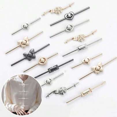 Metal Buckle Fasteners For Chinese-Style Hanfu, No Sewing Required, Suitable For Chinese Cheongsam, Shirts And Pants Waist Belts