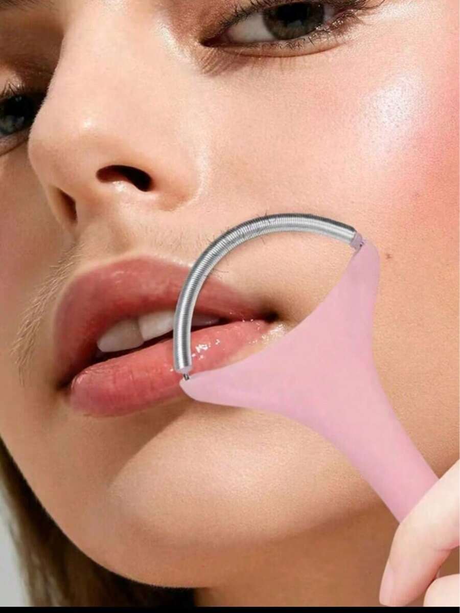 3pcs/1pc Painless Facial Hair Remover, Portable Spring Roller Epilator, Spring-Loaded Depilation Tool, Lightweight Hair Removal Device, Suitable For Men And Women, Stainless Steel Spring Threaded Facial Hair Removal Tool, Body Hair Remover, Facial Hair Remover, Suitable For Removing Excess Hair On Lips, Chin, Neck, Arms And Legs