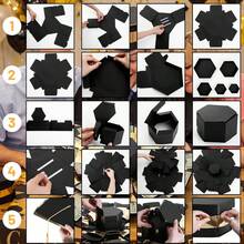 1 Set Caja de regalo de gorra de graduación/Tema de ceremonia de graduación/Caja de regalo de gorra de graduación hexagonal/Se puede usar como caja de regalo sorpresa para fiestas de graduación escolar/Caja de regalo de fiesta de graduación familiar/Caja de regalo de gorra de graduación expandible de varias capas para tomar fotos/Regalo/Almacenamiento/Caja de regalo de gorra de graduación/Caja de regalo sorpresa de aniversario de graduación - Ver 10