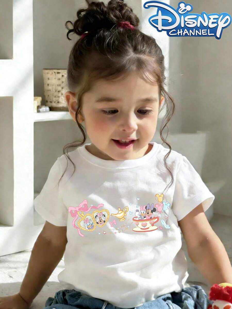 Disney Crew Neck Short-Sleeved T-Shirt Features A Stitch Design From Lilo & Stitch And Is Specially Designed For Infants And Toddlers. It Is Suitable For Both Boys And Girls And Is An Ideal Choice For Summer Wear. - trắng - Xem 1