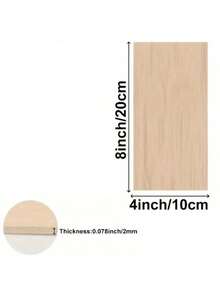 4/8/16/30 Tấm ván ép thủ công - Kích thước 8x4 inch, dày 2mm, bề mặt nhẵn, thích hợp cho cắt laser, các dự án DIY, mô hình kiến trúc, nhuộm màu - Ván gỗ màu vàng - A - Xem 6