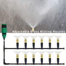 5m-30m Outdoor Misting Cooling System, Garden Irrigation, 1/4" Brass Mist Nozzles, 4/7mm Tubing, Suitable For Yard, Greenhouse - Multicolor - View 7