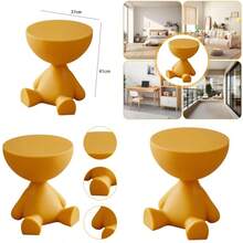 Round Side Table Creative Small Flat Coffee Table Side Table Round Coffee Table Modern Side Table Suitable For Living Room Bedroom Balcony Patio Nightstand Ginger - Ginger - View 1