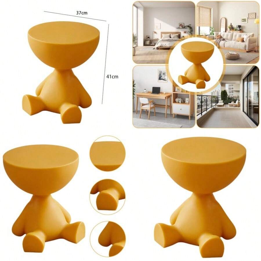 Round Side Table Creative Small Flat Coffee Table Side Table Round Coffee Table Modern Side Table Suitable For Living Room Bedroom Balcony Patio Nightstand Ginger - Ginger - View 1