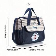 Tas Bahu Multifungsi Modis Ukuran Besar/Kecil untuk Ibu; Tas Ibu Ringan dan Portabel untuk Jalan-jalan dan Bepergian; Tas Popok Diagonal Multi-Kompartemen Motif Beruang Lucu - Navy Blue - View 13
