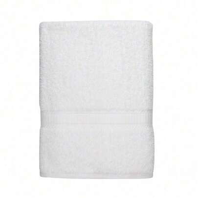 Basic Cotton Bath Sheet, Soft 100% Cotton, Highly Absorbent, White, Extra-Large Durable Towel For Bathroom Use, Comfortable Everyday Home Use