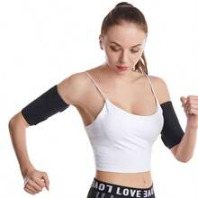 Thigh Wrap And Arm Shaper Set, Thigh And Arm Sweat Bands For Slimming, Black And Silver - Silver - View 8