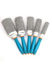 1pc Professional Ceramic Round Brush, Anti-Static Thermal Brush For Blow Drying And Heat Styling - Suitable For Salon Hair Care, Comes With 1pc Cleaning Comb [Random Color/Style] - Multicolor - View 5