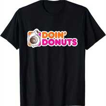 Men's Doin Donuts Turbo Graphic T‑Shirt - Loose Fit Short Sleeve Round Neck Top, Breathable Racing Car Streetwear & Everyday Tee, Machine Washable Casual Wear For Automotive Drift Style & Daily Outfits - Unisex Oversized Tees With Fun Turbo Text Print - Black - View 6