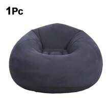 1pc Soybean Bag Chair, Inflatable Sofa Chair, Soft, Comfortable, Outdoor, Lazy Seat, Tatami Chair, Sofa Cover, Lazy Sofa, Circular Single Sofa, Living Room, Office Lunch Break, Outdoor Picnic Camping, 21.6in*34in - Blue - View 4