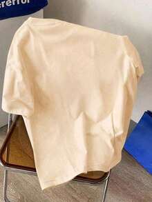 100% algodón puro, transpirable y agradable para la piel. Diseño clásico de cuello redondo, corte ajustado y adecuado para todo tipo de cuerpos. Estampado de moda con estilo minimalista y de alta calidad. Diseño unisex perfecto para conjuntos de pareja, ideal para el transporte diario, citas, ocio y ropa urbana - versátil y atemporal. - Beis - Ver 4