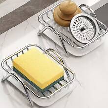 1pc Rectangular Soap Dish - With Automatic Drainage Design, This Thick Stainless Steel Soap Holder Has Excellent Durability And Is A Practical Bathroom Accessory, Designed Specifically For Bathroom Use - Silver - One Size - View 7