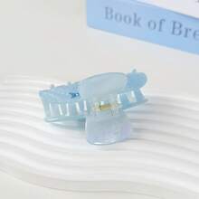 1pc Cute Fresh Semi-Circle Ocean Element Blue Hair Clip, Niche Design Fashionable Hair Claw, Suitable For Beach Vacation, Outdoor, Daily Outing Hair Styling Accessories, Minimalist Sweet Style Hair Accessory For Women,Festival,Party - Multicolor - View 8