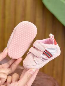 新生儿软底网眼透气时尚婴幼儿运动凉鞋，适合0-6-12个月宝宝，春夏休闲鞋，室内外皆宜 - 粉色 - 查看 7