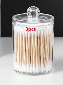 1pc/3pcs Cosmetic Storage Box, Cotton Swab Storage Box Bathroom Organizer, Round Cotton Pad/Floss Box, For Organizing And Storing - Multicolor - View 13