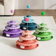 Plato giratorio para gatos, juguete de entretenimiento para mascotas, varita para gatos, nuevo modelo, suministros interactivos para gatos, equipo de juego, 1 ud. - Amarillo - Ver 3