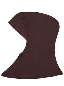 1pc Women's Fashion Solid Color Large Size Elastic Chin Strap Neck Gaiter Scarf,Accsesories,Beach Towel - Brown - View 6